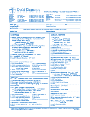 Nuclear Medicine Exam Request Form