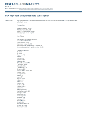 USA High-Tech Companies Data Subscription Order Form