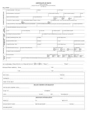 California Death Certificate