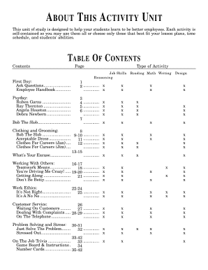 Employee Handbook Activity Unit