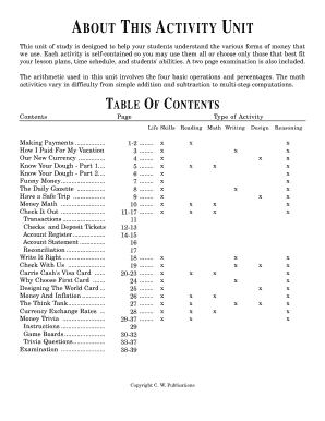 Money Management Educational Activity Unit