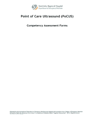 Emergency Medicine Ultrasound Competency Assessment Form