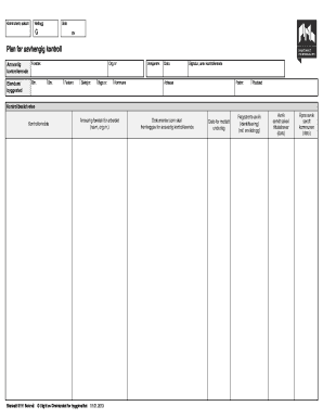 Independent Control Plan Form