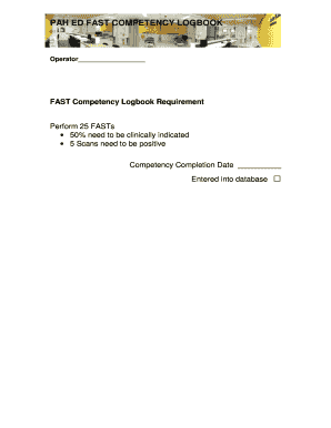 PAH ED FAST Competency Logbook