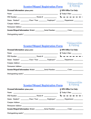 Scooter/Moped Registration Form