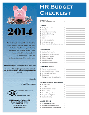 HR Budget Checklist
