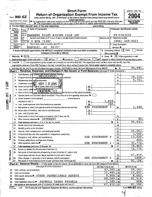 Form 990-EZ Tax Exemption