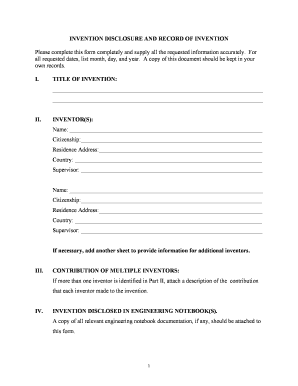 Invention Disclosure Form