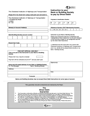 Direct Debit Instruction Form
