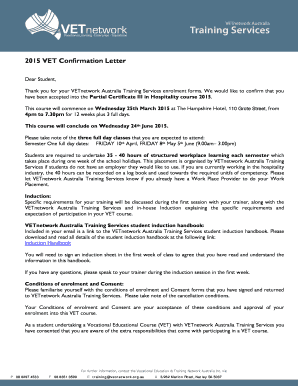 Sample of certificate of membership in an association - Partial Certificate III in Hospitality - VETnetwork Australia - training vetnetwork org