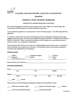 Voluntary Affirmative Action Information Form