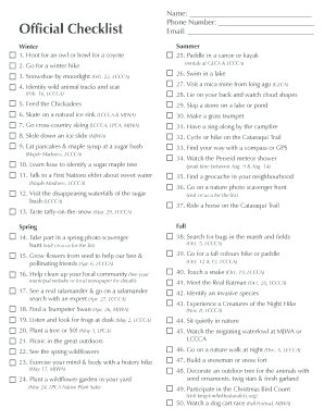 50 Things to Do Checklist