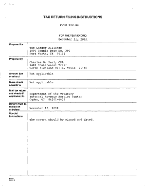 Form 990-EZ Tax Return