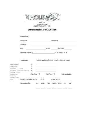 Employment Application Form