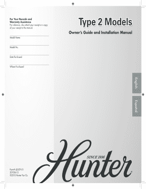 Hunter Ceiling Fan Installation Manual