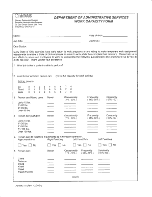 Work Capacity Questionnaire