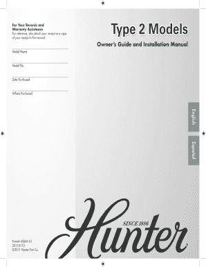 Hunter Ceiling Fan Installation Manual