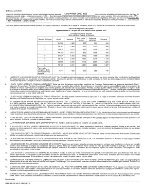 Formulario de Solicitud de Comidas Escolares