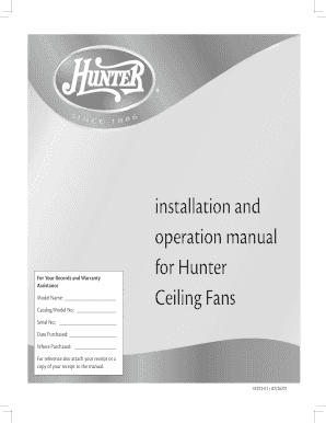 Hunter Ceiling Fan Installation Manual