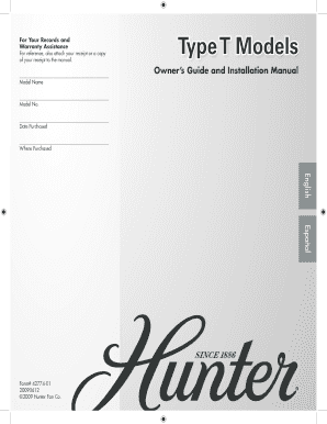 Hunter Ceiling Fan Installation Manual