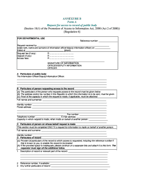 South Africa Access to Information Request Form