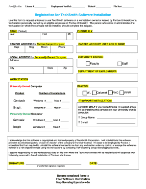 TechSmith Software License Request Form