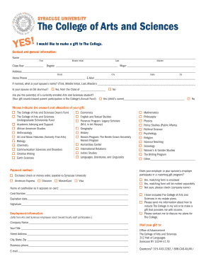 Syracuse University Gift Form