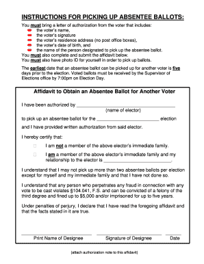 Absentee Ballot Pickup Authorization