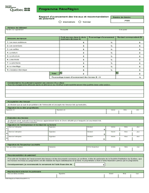 Programme RénoRégion Rapport d’avancement des travaux et recommandation