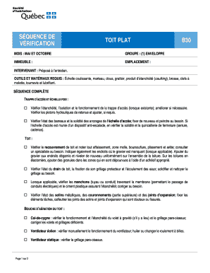 Séquence de vérification toit plat