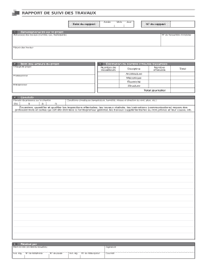 RAPPORT DE SUIVI DES TRAVAUX