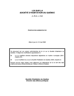 Loi sur la Socit dhabitation du Qubec