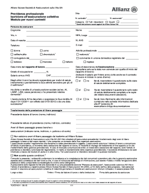 Modulo per nuovi contratti di previdenza professionale