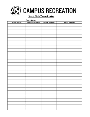 Sport Club Team Roster