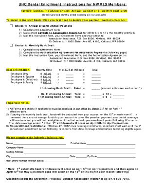 UHC Dental Enrollment Form