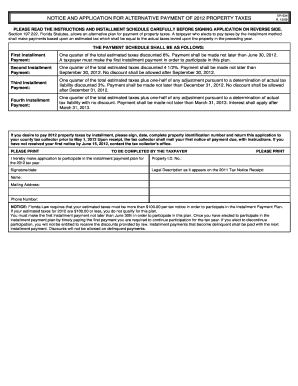 Florida Alternative Payment of 2012 Property Taxes