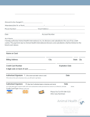 Credit Card Authorization Form
