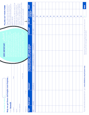 Diabetes UK Sponsorship Form
