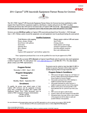 2011 Capture LFR Insecticide Equipment Partner Bonus