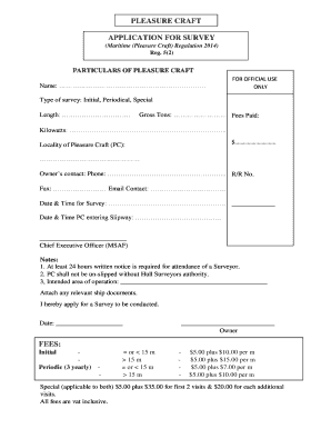 Pleasure Craft Survey Application
