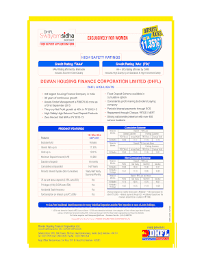 DHFL Fixed Deposit Application Form