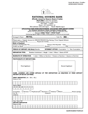 NHB Suvriddhi Tax Saving Term Deposit Application