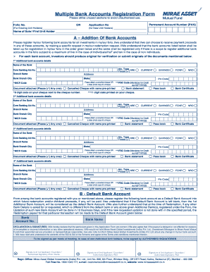 Multiple Bank Accounts Registration Form