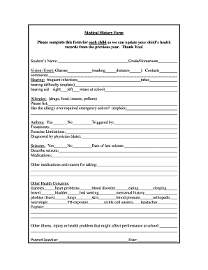 Medical History Form