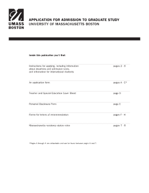 University of Massachusetts Boston Graduate Admission Application
