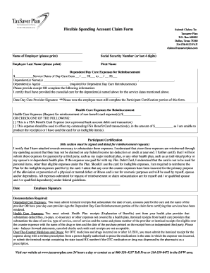 Flexible Spending Account Claim Form
