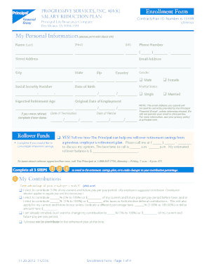 401(k) Enrollment Form
