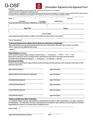 Dissertation Signature and Approval Form