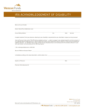 IRA Disability Certification Form