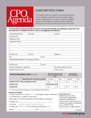 CPO Agenda Subscription Form